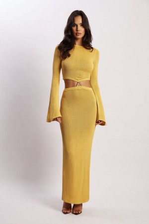 Meshiki Anna Flare Sleeve Knit Amarillo | TUCH3624