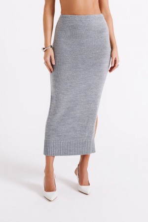 Meshiki Brittany Knit Midi Gris | HXOQ8798