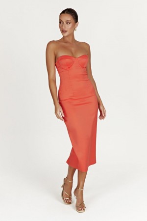 Meshiki Bryony Cupped Bodycon Coral | AZWK1237