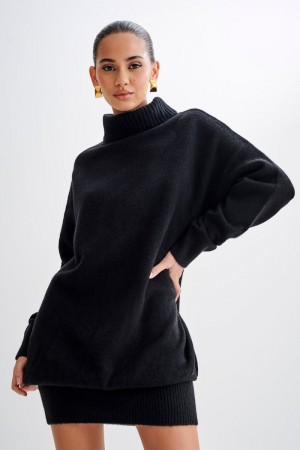 Meshiki Celeste Long Sleeve Knit Negras | XKLV8905