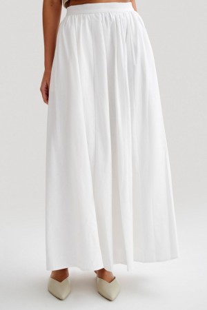 Meshiki Clarence Linen A-Line Maxi Blancas | JHII4771