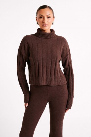 Meshiki Cupid Long Sleeve Turtle Neck Chocolate | PKPL0763