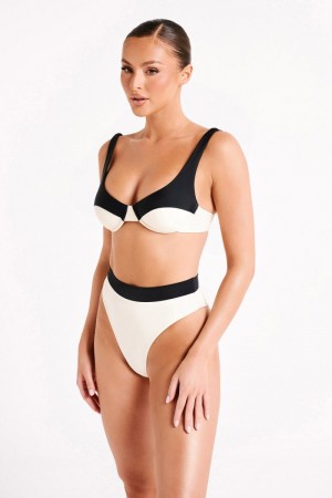 Meshiki Dolores Recycled Contrast Bikini Top Blancas | BXLI8226