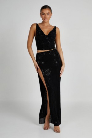 Meshiki Ellery Square Diamante Maxi Negras | BWWL9368