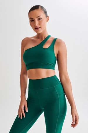 Meshiki Floyd One Shoulder Crop Verde | NJDR5238