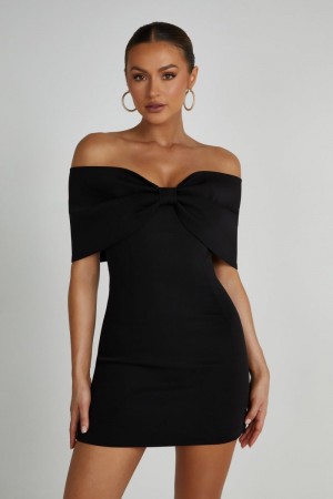 Meshiki Gwyneth Off Shoulder Bow Negras | LHQM1796