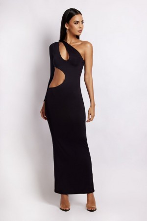 Meshiki Joyce One Shoulder Cut Out Negras | YFFN5234