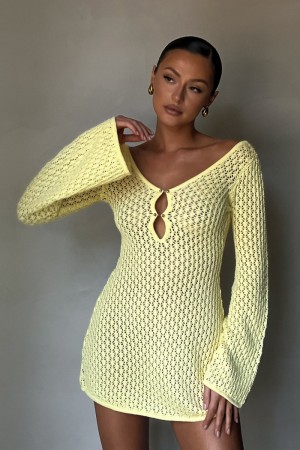 Meshiki Kayleigh Crochet Knit Limón | YEOE2607