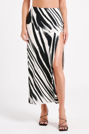 Meshiki Rita Printed Maxi Blancas Negras | XKMW7870