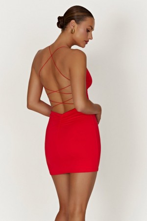 Meshiki Sabine Recycled Nylon Backless Rojas | YTIO3156