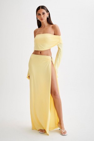 Meshiki Suri Slinky Maxi Silver Hardware Amarillo | VRQK4716