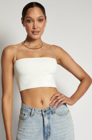 Meshiki Yvonne Cami Crop Blancas | TNUZ0975