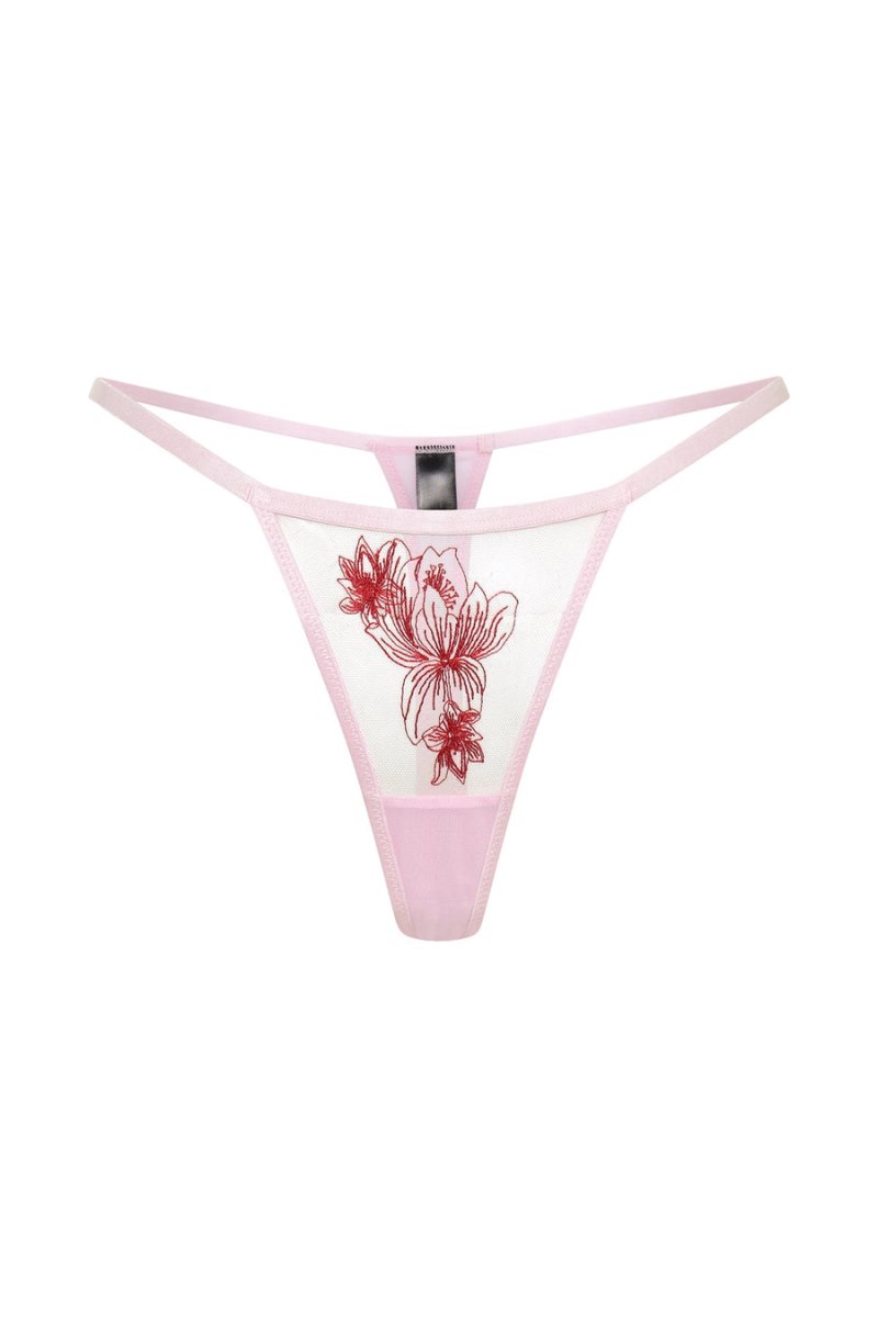 Bragas Meshiki Lorelei Embroidered G-String Rosas | CPDX7683