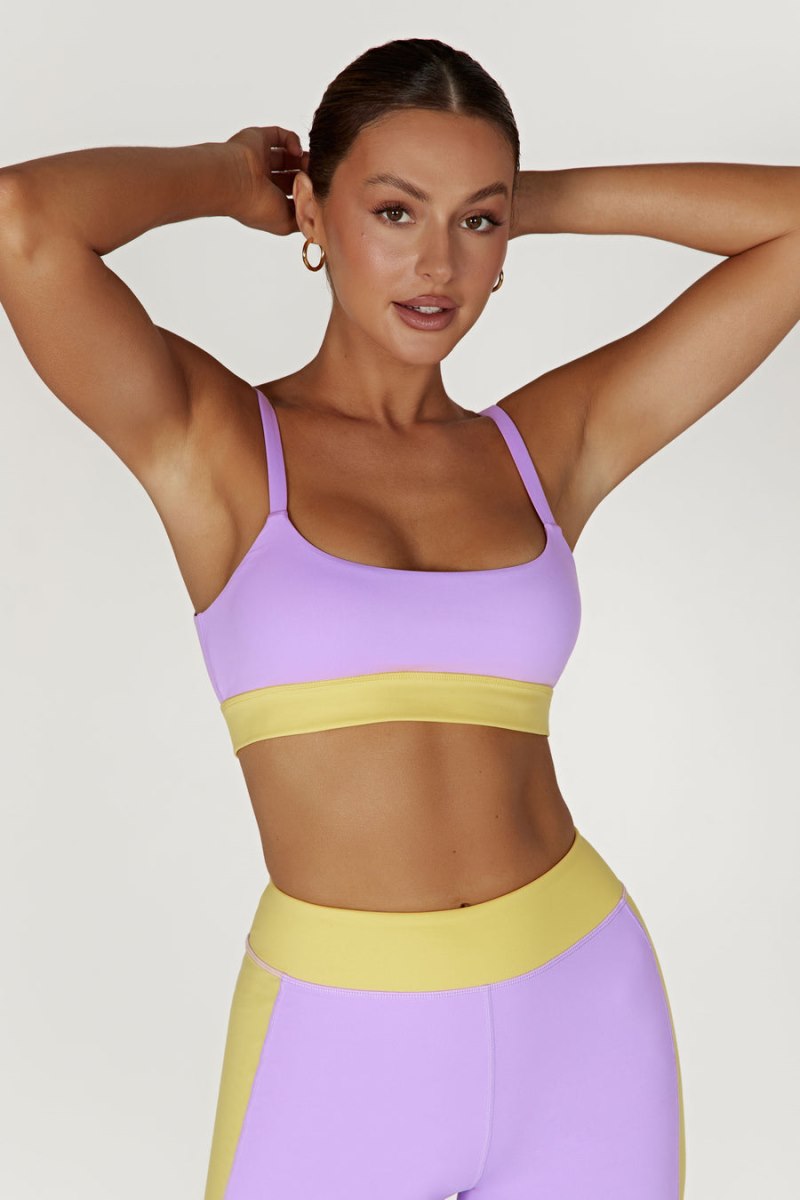 Bralettes Meshiki Nickie Two Tone Sports Moradas Amarillo | KKXY5845