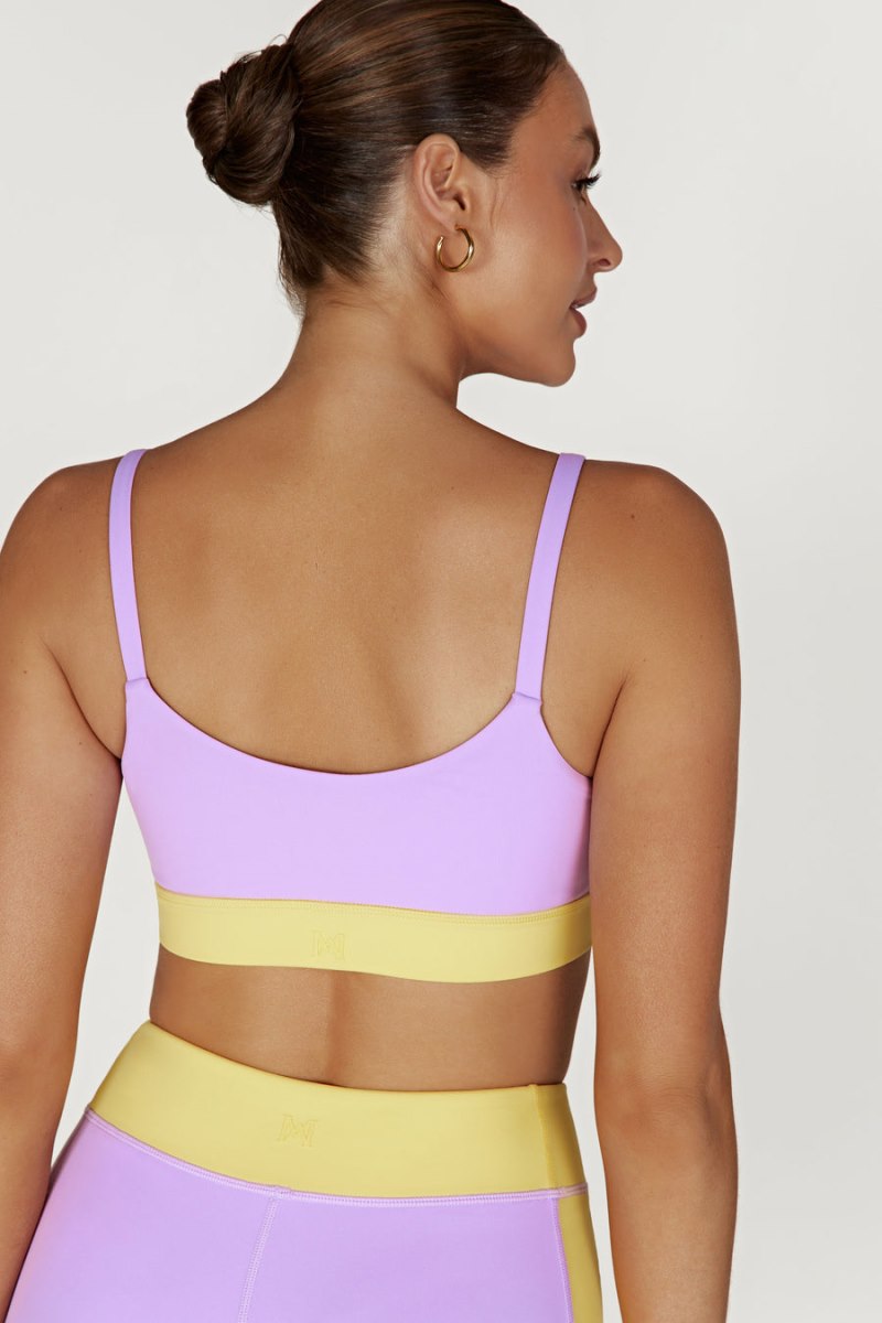 Bralettes Meshiki Nickie Two Tone Sports Moradas Amarillo | KKXY5845