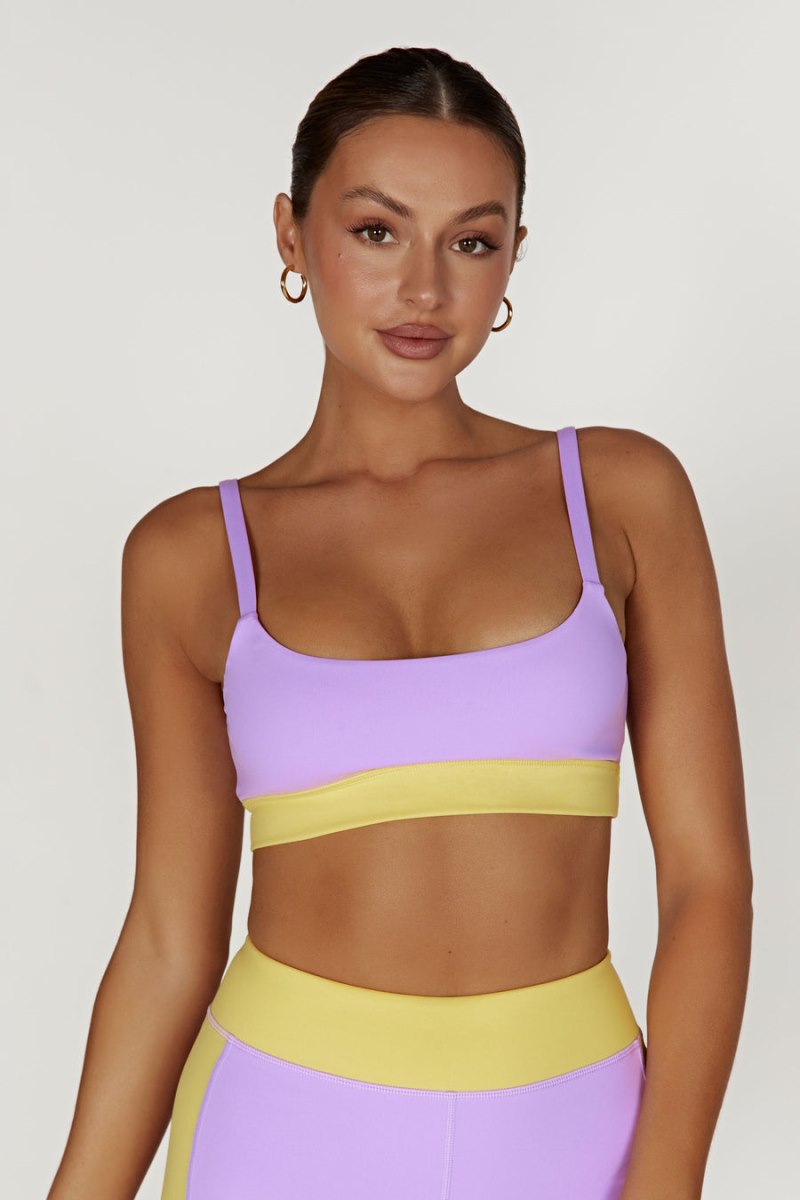 Bralettes Meshiki Nickie Two Tone Sports Moradas Amarillo | KKXY5845