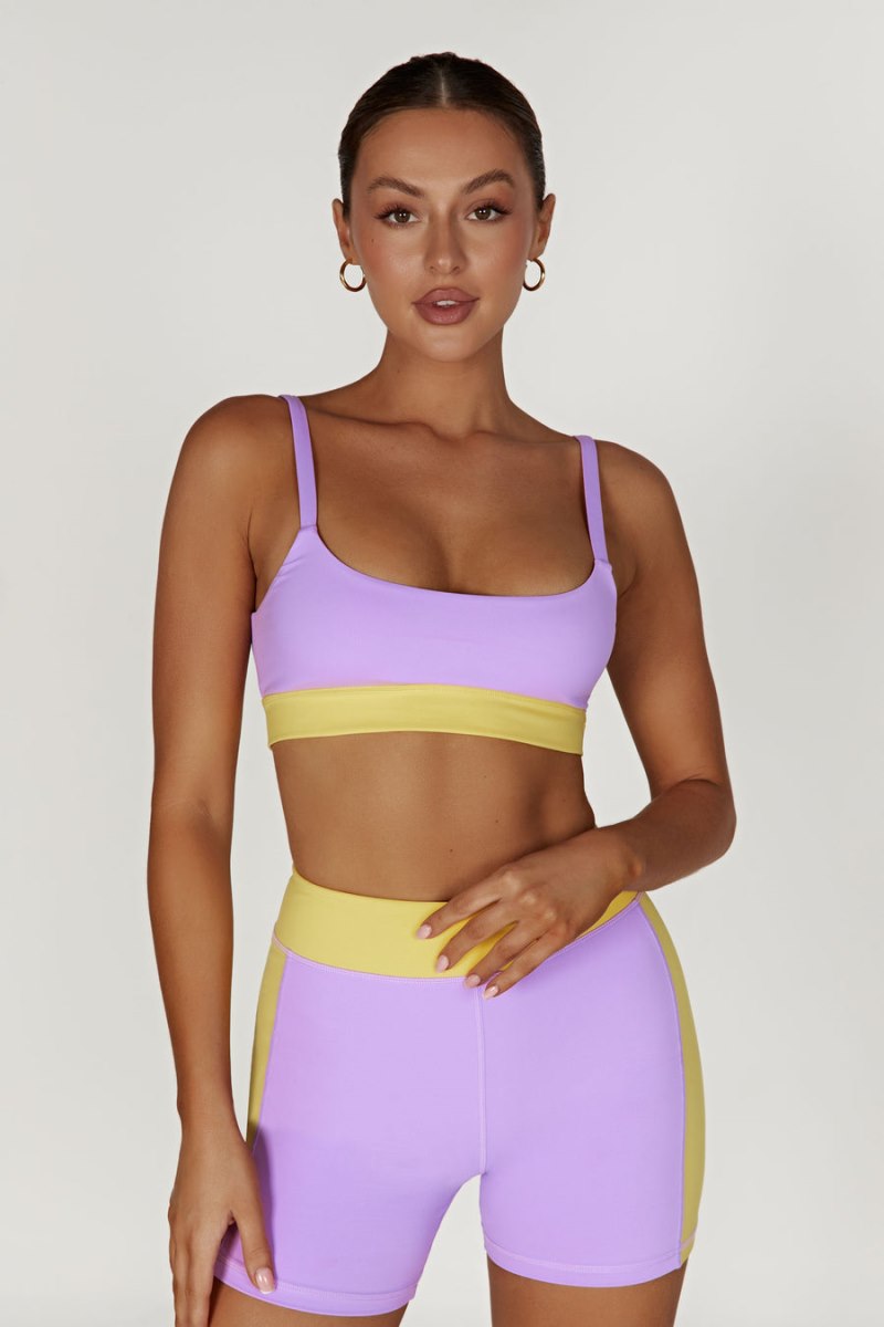 Bralettes Meshiki Nickie Two Tone Sports Moradas Amarillo | KKXY5845