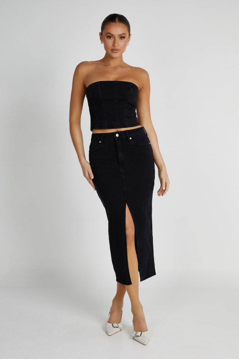 Meshiki Acacia Denim Midi Negras | FJTP9399