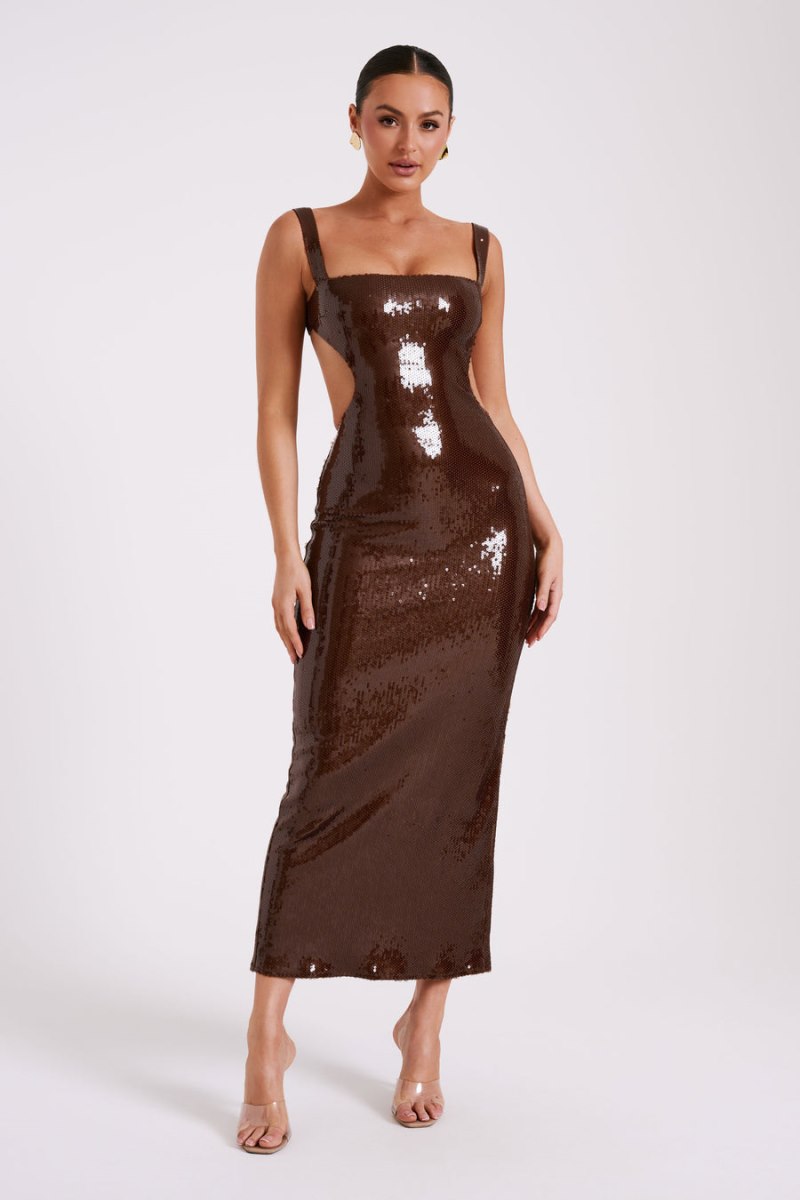 Meshiki Adoria Sequin Cut Out Chocolate | SHKL8583