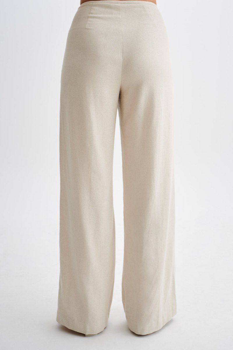 Meshiki Adrina Straight Leg Linen Blancas | VSEB1843