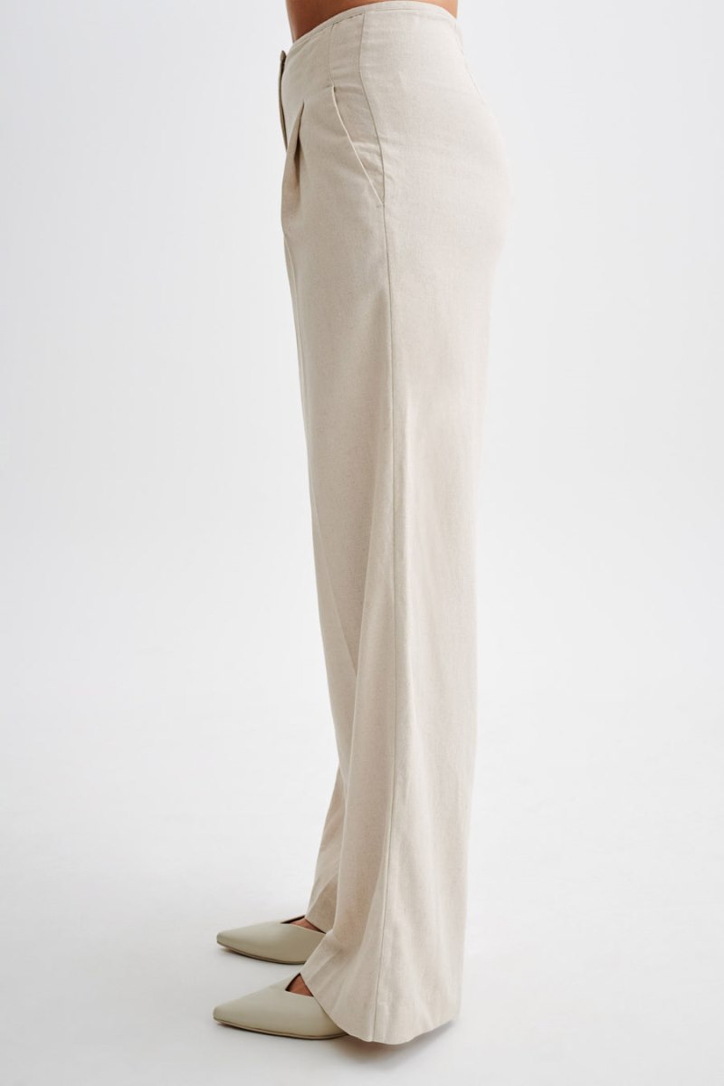 Meshiki Adrina Straight Leg Linen Blancas | VSEB1843