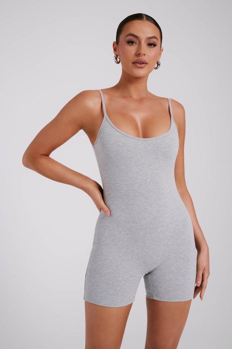 Meshiki Alexis Ribbed Cami Gris | XVDF3036