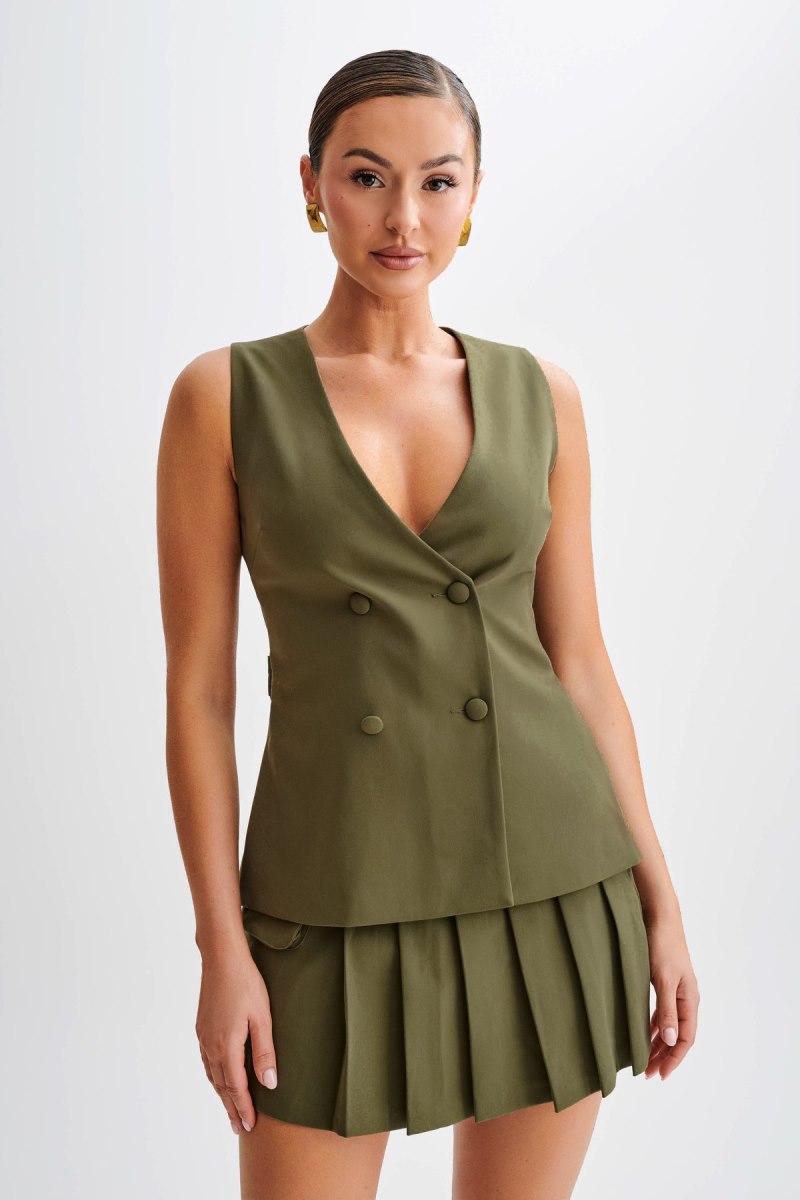 Meshiki Amelie Suiting Longline Wrap Verde Oliva | UDAB1559