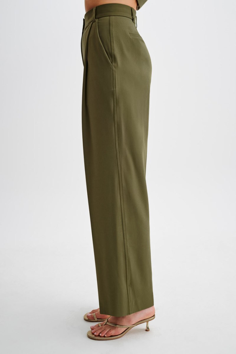 Meshiki Amelie Suiting Straight Leg Verde Oliva | DXHK3289