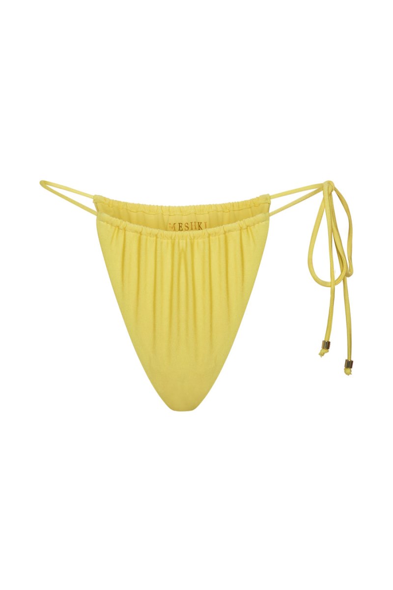 Meshiki Andie Ruched String Side Bikini Brief Amarillo | TOVF0693