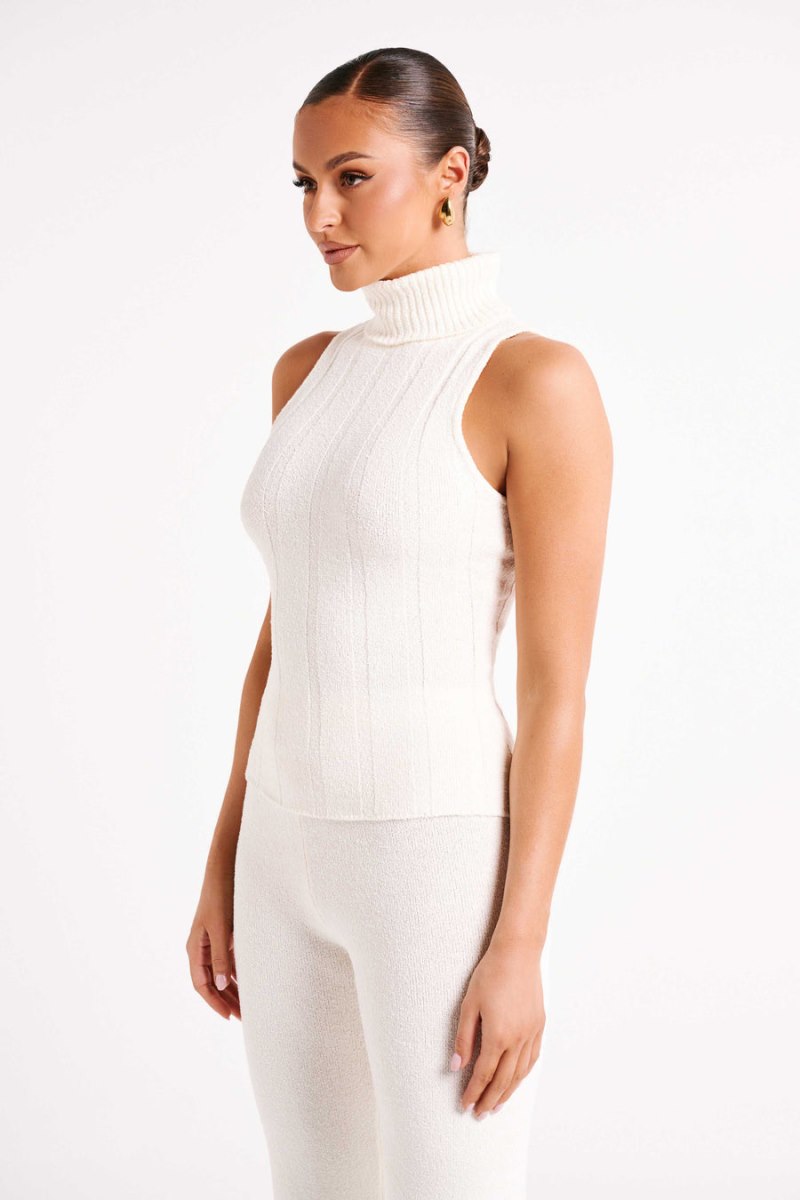 Meshiki Angelina Ribbed Turtleneck Blancas | RKPS9556