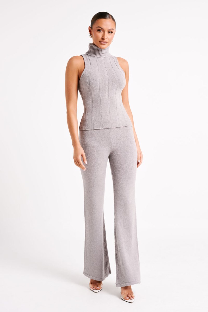 Meshiki Angelina Ribbed Turtleneck Gris | EKAM1356