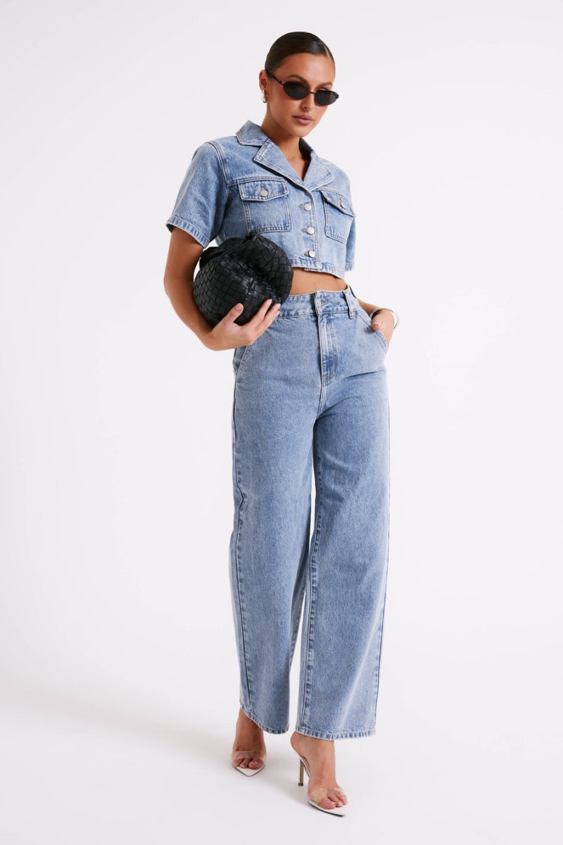 Meshiki Annabelle Denim Crop Azules | LITN8499