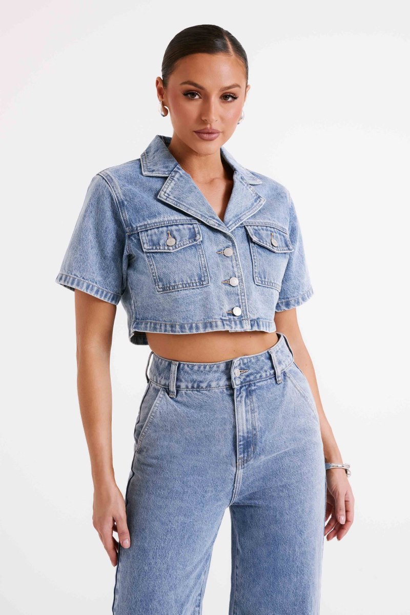 Meshiki Annabelle Denim Crop Azules | LITN8499