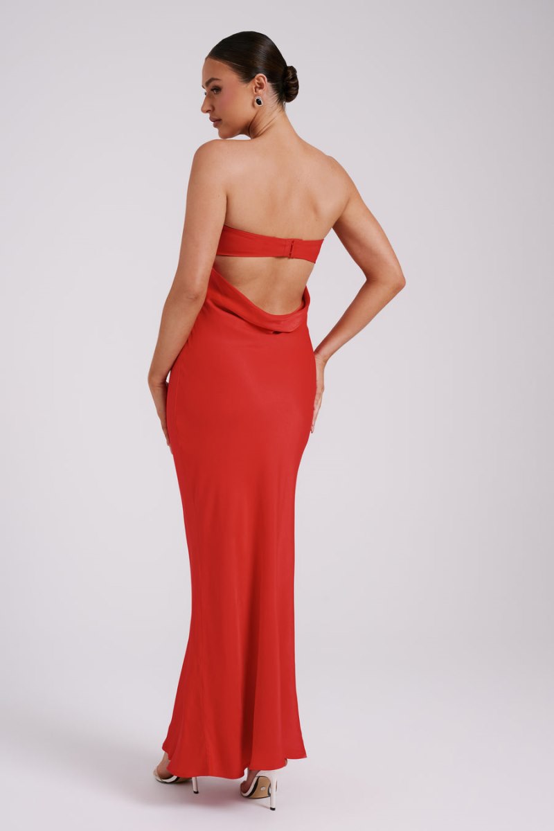 Meshiki Antonella Strapless Keyhole Rojas | QXZO1863