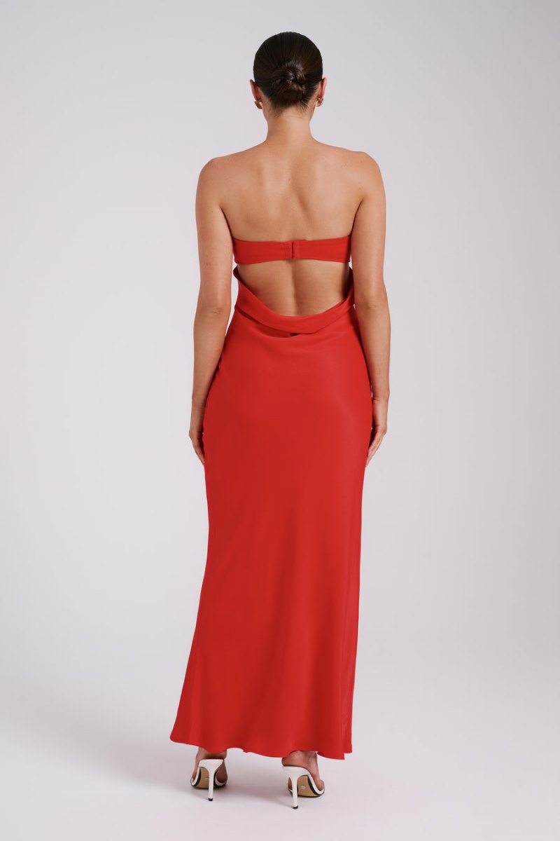 Meshiki Antonella Strapless Keyhole Rojas | QXZO1863