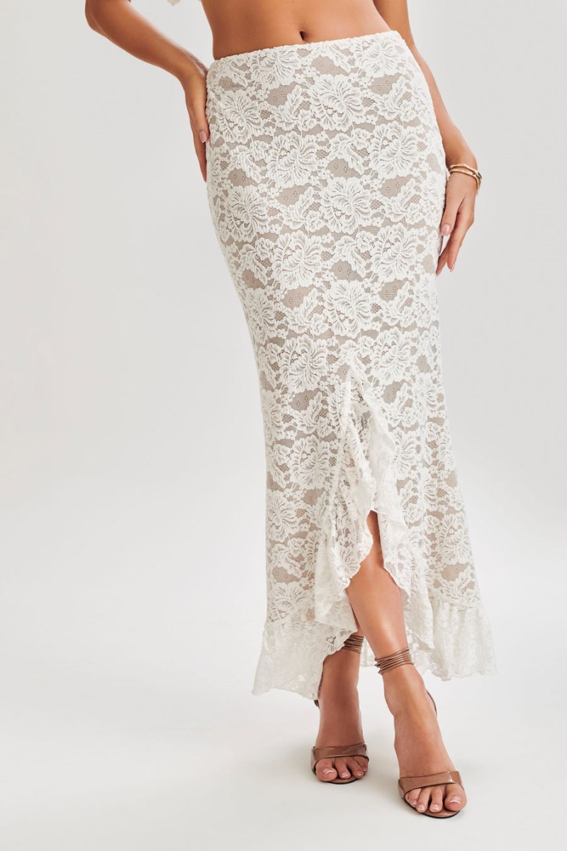 Meshiki Artemis Lace Plisse Maxi Blancas | LVJX3246