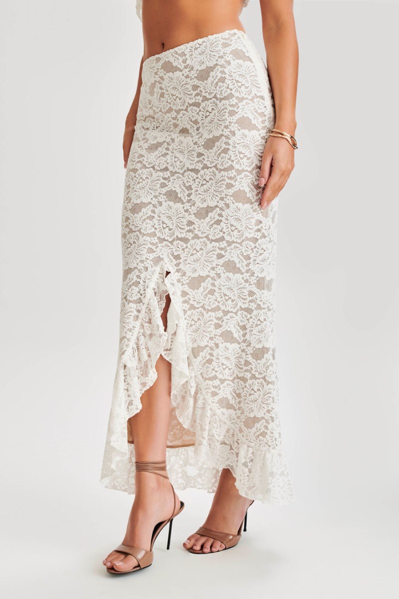 Meshiki Artemis Lace Plisse Maxi Blancas | LVJX3246