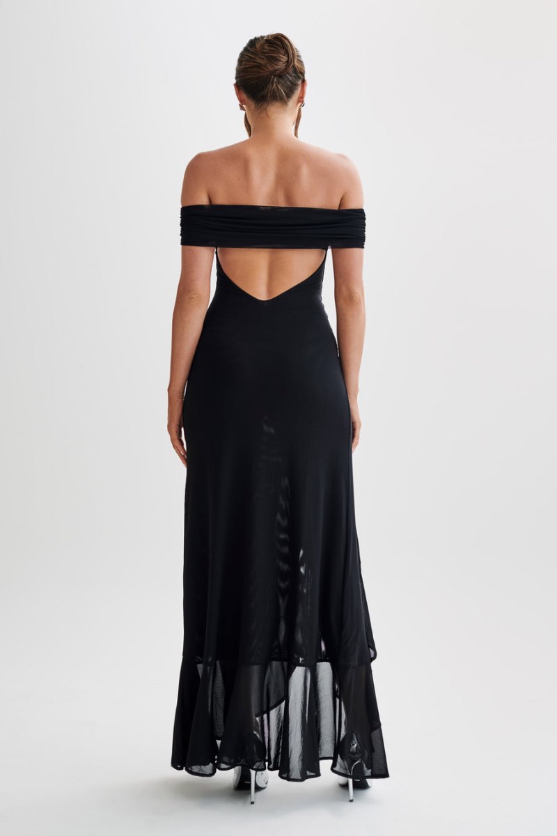 Meshiki Audrey Off Shoulder Mesh Negras | XRLS8514