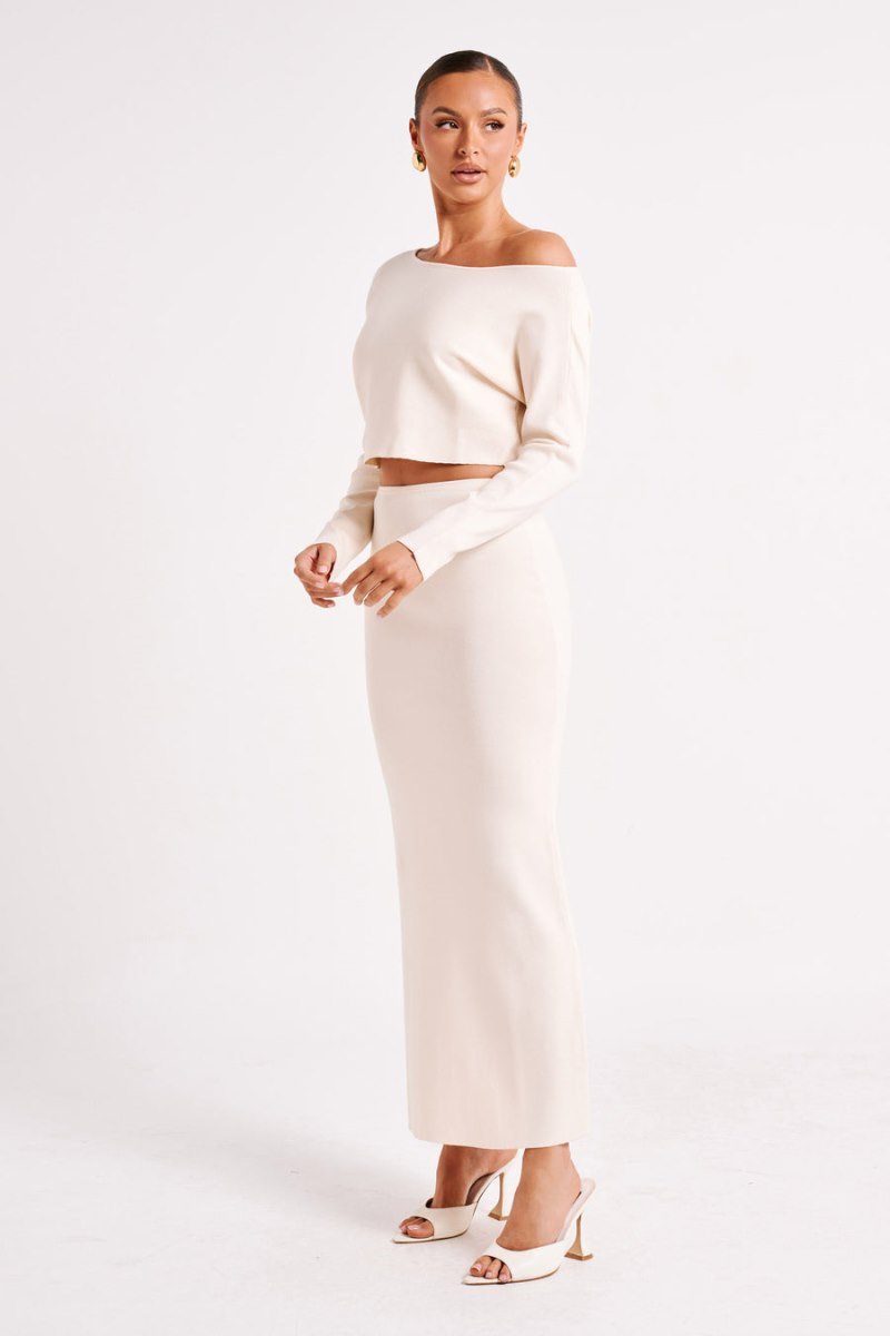 Meshiki Avani Mid Rise Knit Maxi Blancas | XJCL2741