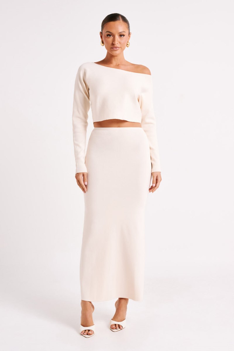 Meshiki Avani Mid Rise Knit Maxi Blancas | XJCL2741