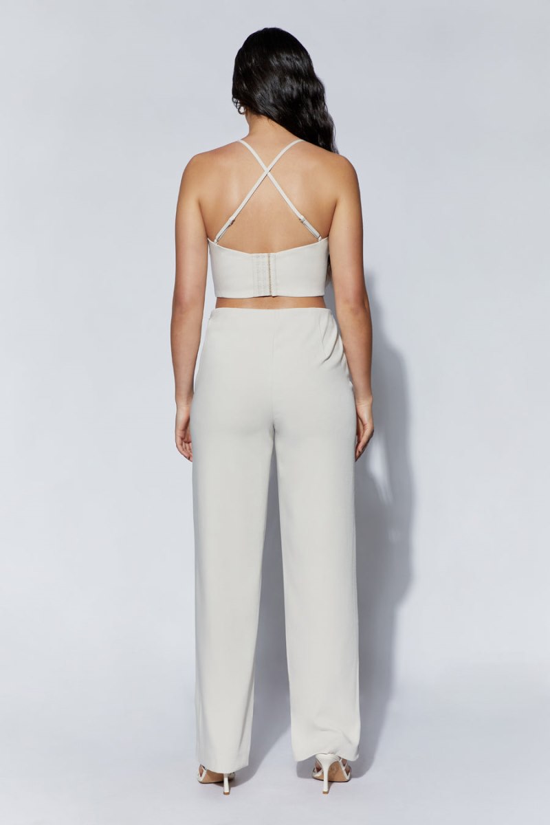 Meshiki Bahar Seam Line Crop Blancas | LERP2740