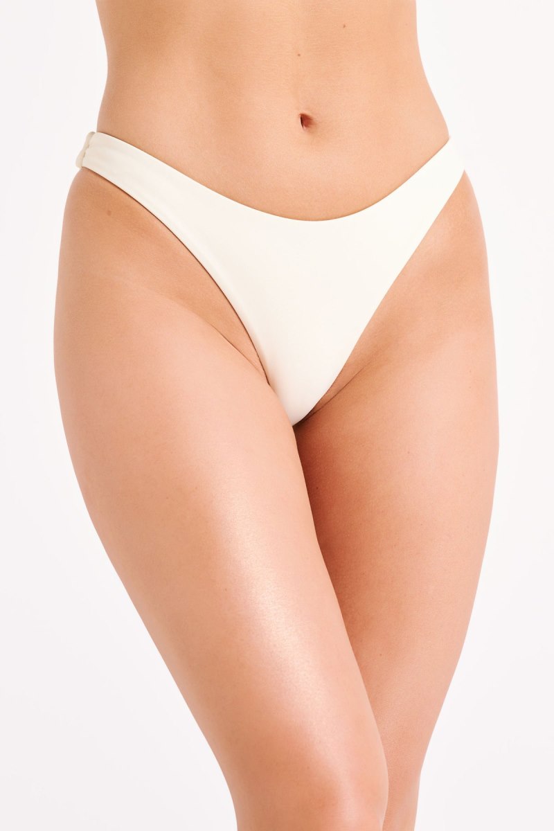 Meshiki Bambi Recycled Cheeky Cut Bikini Bottoms Blancas | WMIK2352