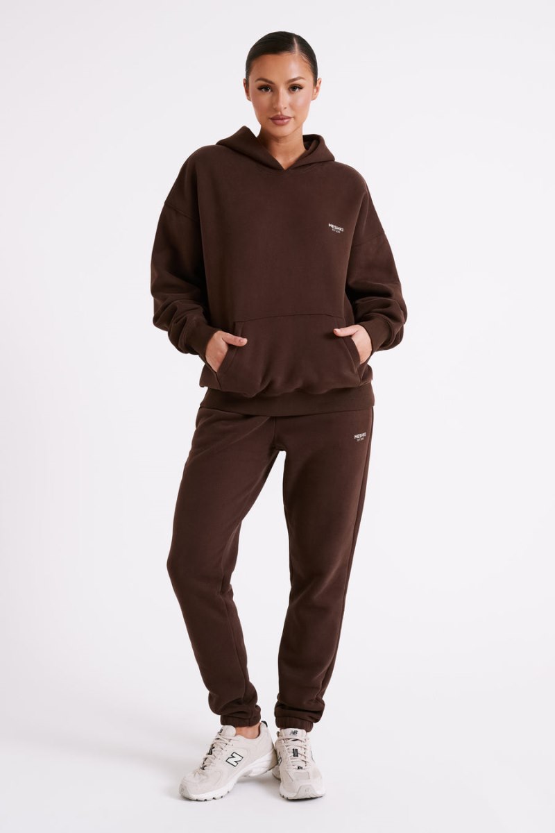 Meshiki Bernie Oversized Unisex Chocolate Oscuro | UJYP1199