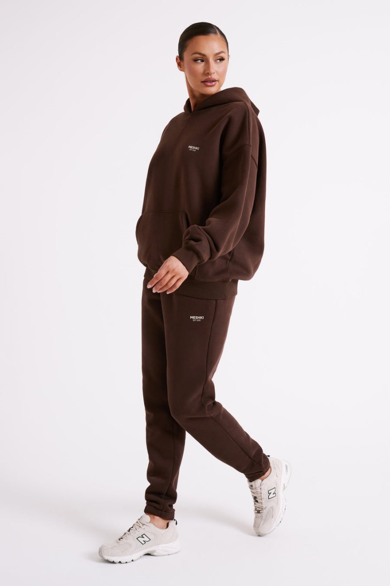 Meshiki Bernie Oversized Unisex Chocolate Oscuro | UJYP1199