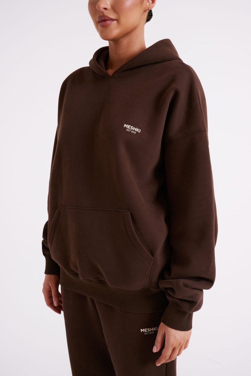 Meshiki Bernie Oversized Unisex Chocolate Oscuro | UJYP1199