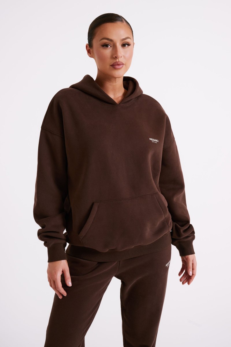 Meshiki Bernie Oversized Unisex Chocolate Oscuro | UJYP1199