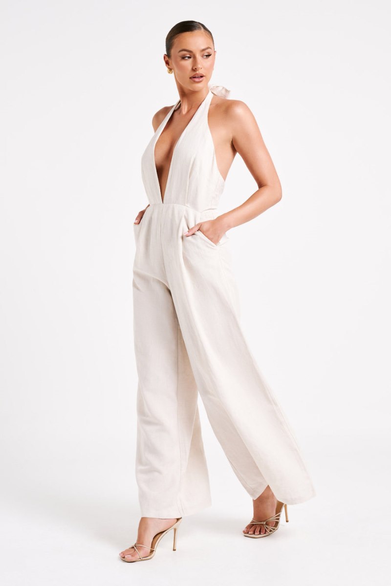 Meshiki Blanca Linen Halter Blancas | FNAG2229