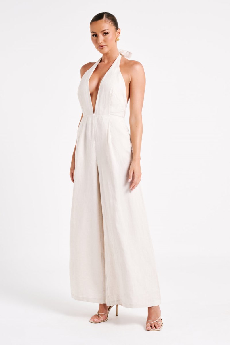 Meshiki Blanca Linen Halter Blancas | FNAG2229