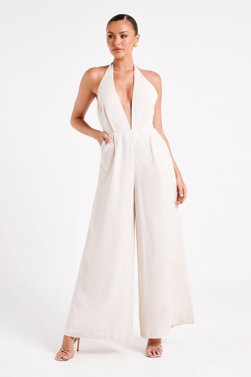 Meshiki Blanca Linen Halter Blancas | FNAG2229