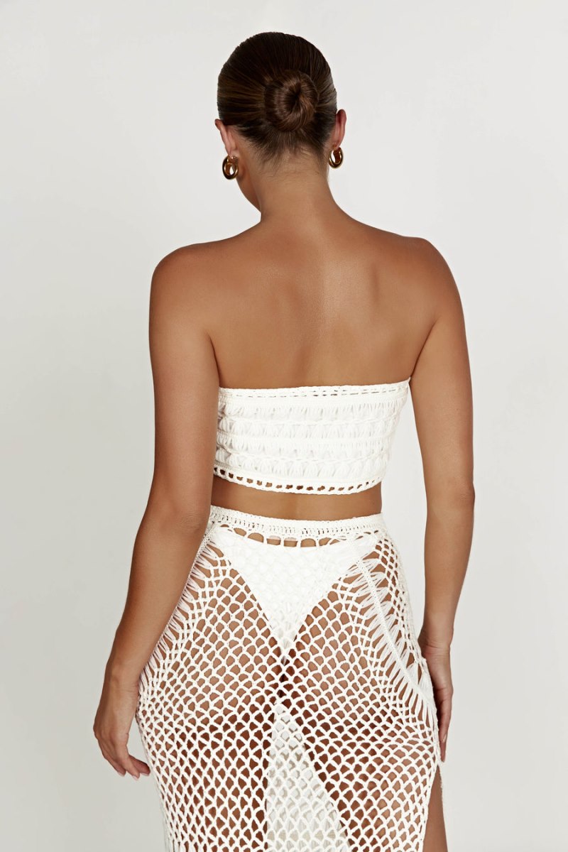 Meshiki Bonnie Crochet Bandeau Blancas | YSNI4590